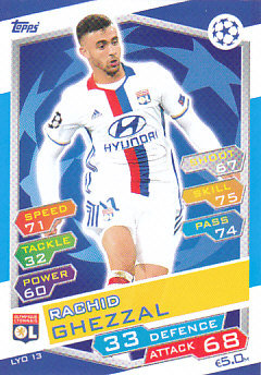 Rachid Ghezzal Olympique Lyonnais 2016/17 Topps Match Attax CL #LYO13